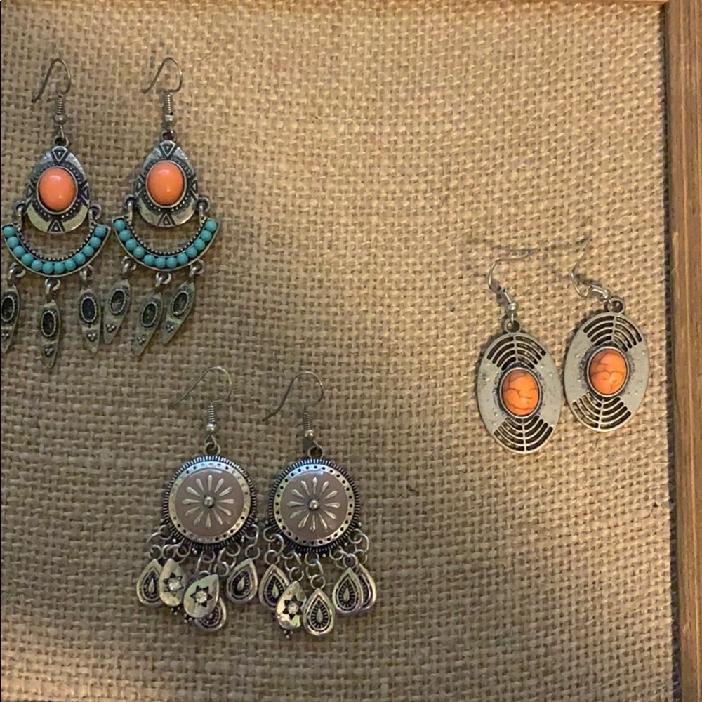 Paparazzi Earrings Lot, Western, turquoise color